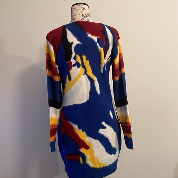 Unbranded Abstract Design Silk Blend Sweater Dress - size M fit to XL - Picture 7 of 12
